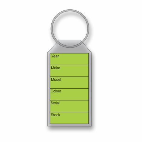 Soft Clear Plastic Key Fob with Paper Insert - Green