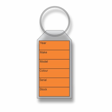 Soft Clear Plastic Key Fob with Paper Insert - Orange
