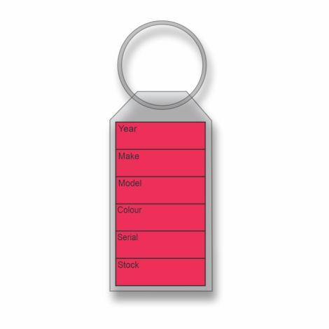 Soft Clear Plastic Key Fob with Paper Insert - Pink