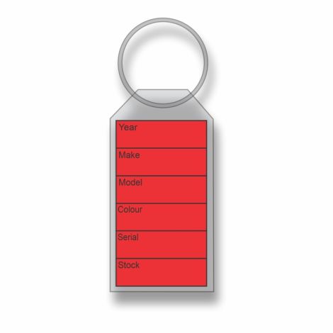 Soft Clear Plastic Key Fob with Paper Insert - Red