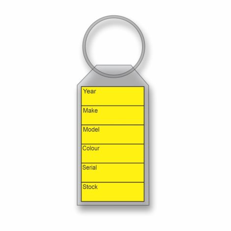Soft Clear Plastic Key Fob with Paper Insert - Yellow