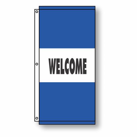 Welcome Flag Blue 3.5' x 7'