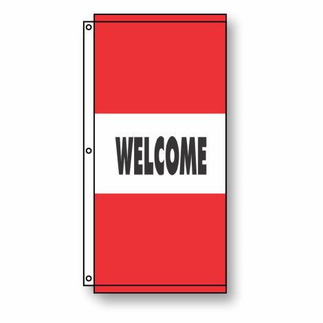 Welcome Flag Red 3.5' x 7'