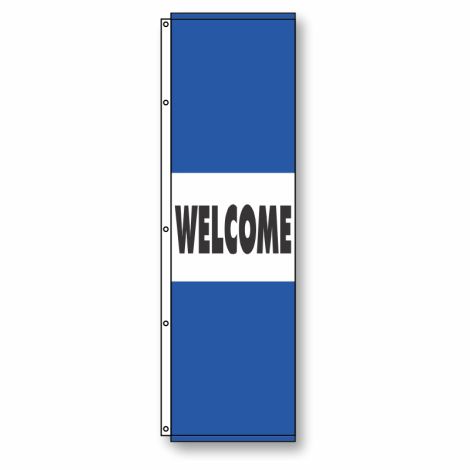 Welcome Flag Blue 4 1/2' x 14' 