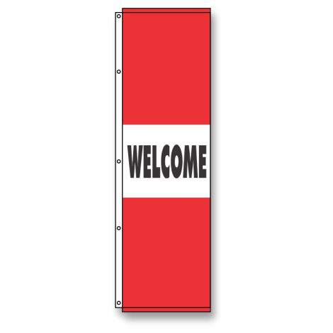 Welcome Flag Red 4 1/2' x 14' 