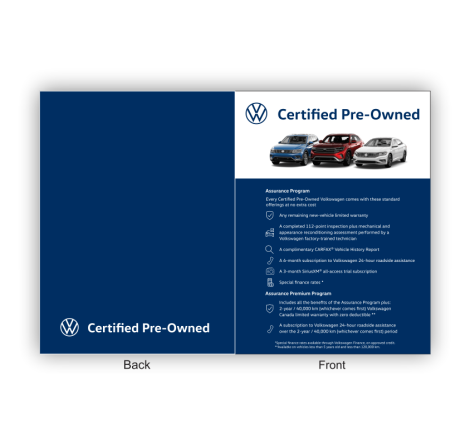 Volkswagen CPO Presentation Folders