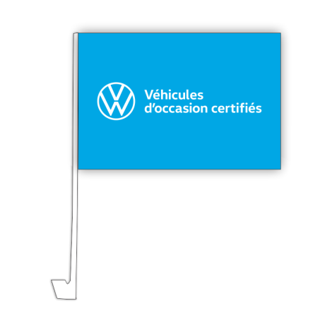 Drapeaux pour fenêtres de véhicules Volkswagen certifiés - blanc