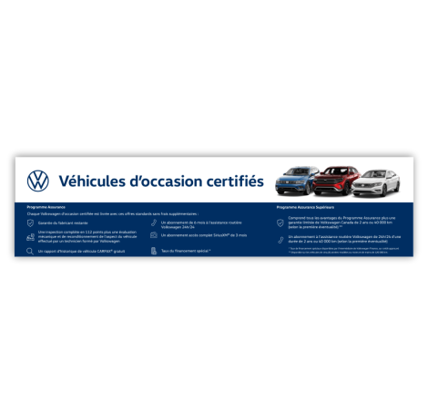 Bannières extérieures Volkswagen certifiés avec des points