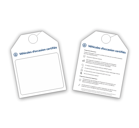 Insignes pour rétroviseur de carte papier Volkswagen certifiés
