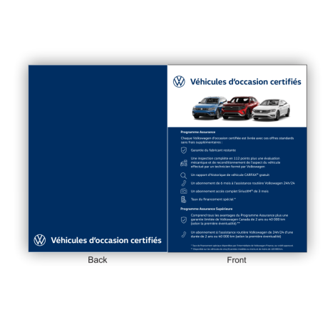Chemises de présentation Volkswagen Certifiés