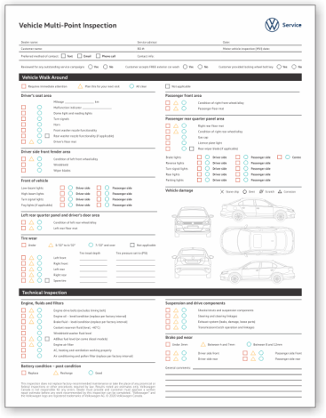 VW Original Vehicle Inspection Report