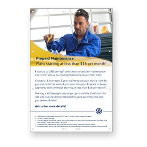 Volkswagen Prepaid Maintenance Pole Sign 1