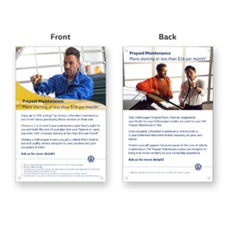 Volkswagen Prepaid Maintenance Double Sided Poster