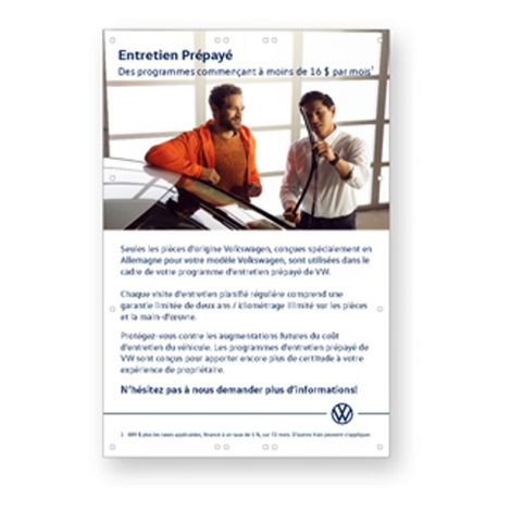 Affiches en coroplast pour poteaux Entretien Prépayé Volkswagen 2