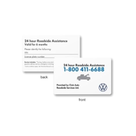 VW Original Roadside Assistance Card