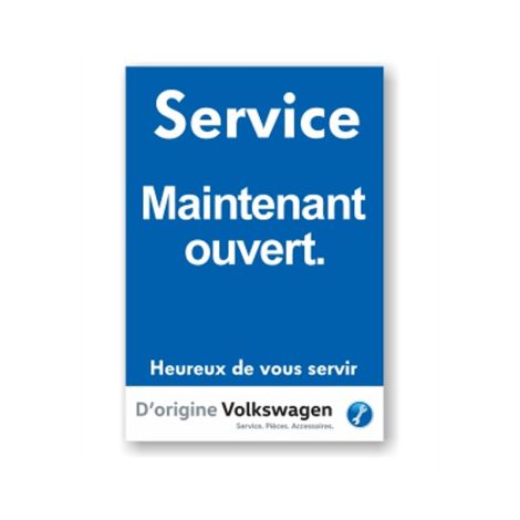 D'origine VW affiche "Maintenant Ouvert"
