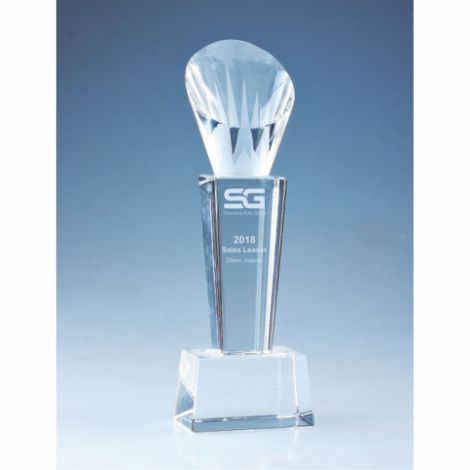 Custom Laser Engraved Crystal Awards 11'' tall (280mm)