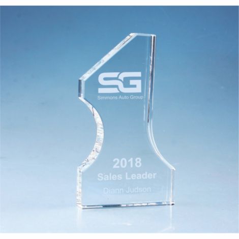 Custom Laser Engraved Crystal Awards 8'' tall (210mm)
