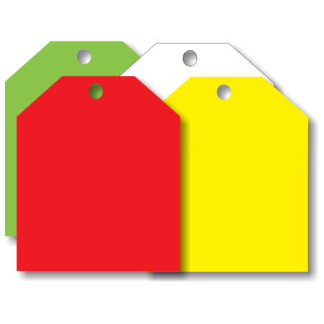 Blank Rear-View Mirror Tags - Red, Green, Yellow or White