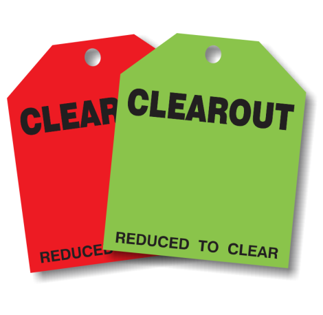 Clearout - Fluorescent Red or Green Rear-View Mirror Tags