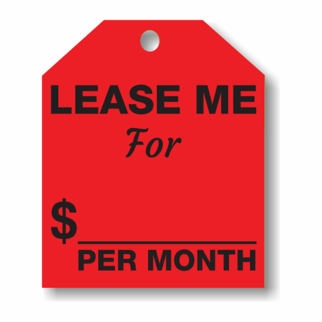 Lease Me For $ Per Month - Fluorescent Red Rear-View Mirror Tags 