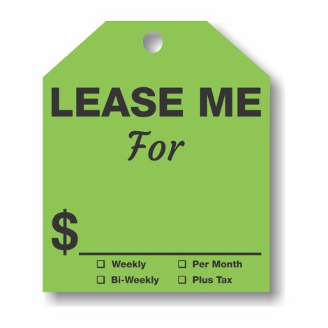 Lease Me For $ - Fluorescent Green Rear-View Mirror Tags 