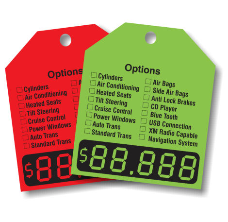 Options Price - Fluorescent Red or Green Rear-View Mirror Tags