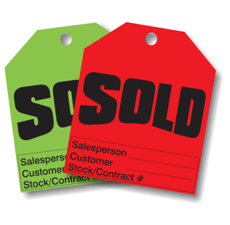 Sold Info - Fluorescent Red or Green Rear-View Mirror Tags