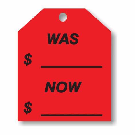 Was/Now - Fluorescent Red Rear-View Mirror Tags 