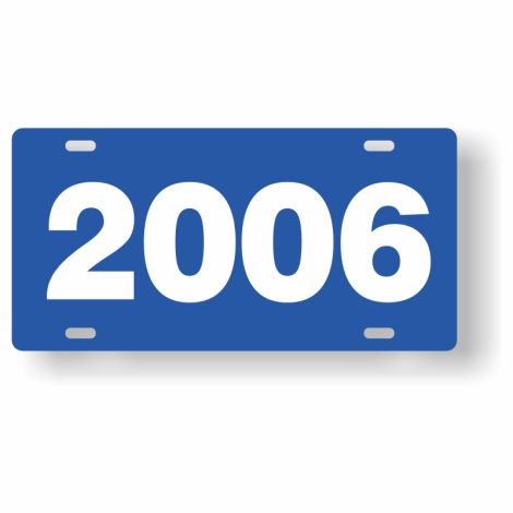 ABS Plastic Year Plate (2006) (Blue/White)