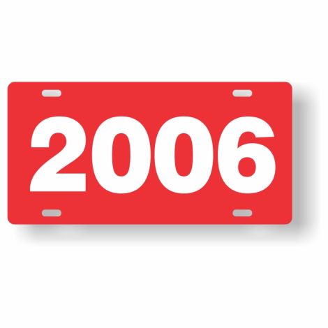 ABS Plastic Year Plate (2006) (Red/White)