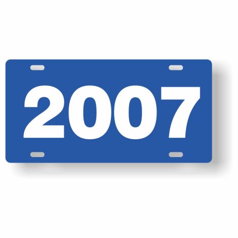 ABS Plastic Year Plate (2007) (Blue/White)