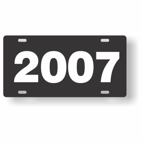 ABS Plastic Year Plate (2007) (Black/White)