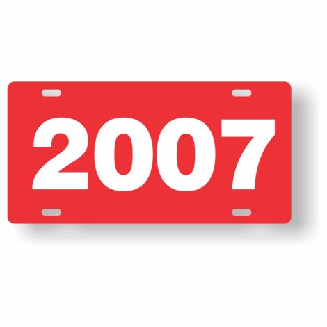 ABS Plastic Year Plate (2007) (Red/White)