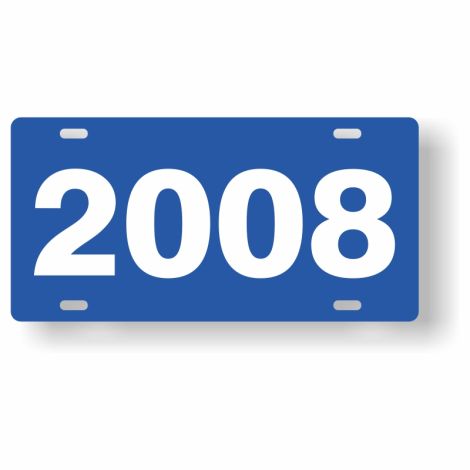 ABS Plastic Year Plate (2008) (Blue/White)