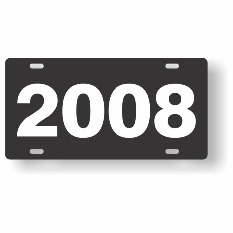 ABS Plastic Year Plate (2008) (Black/White)