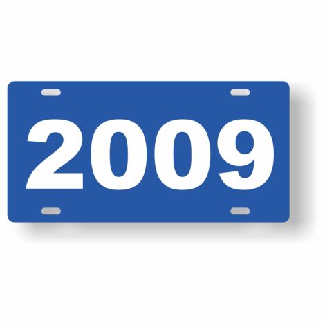 ABS Plastic Year Plate (2009) (Blue/White)