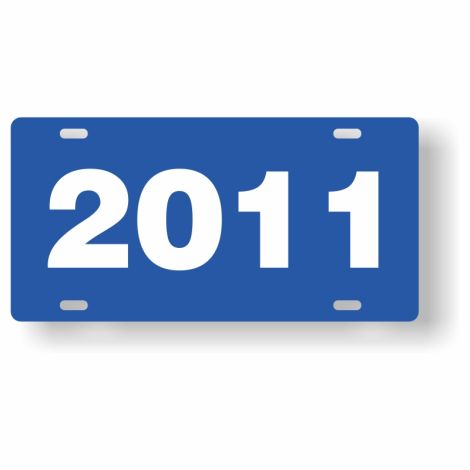 ABS Plastic Year Plate (2011) (Blue/White)