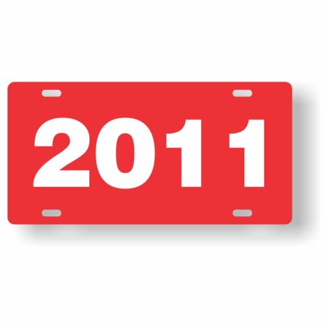ABS Plastic Year Plate (2011) (Red/White)