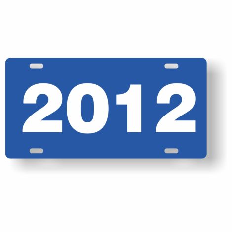 ABS Plastic Year Plate (2012) (Blue/White)