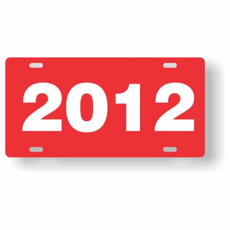 ABS Plastic Year Plate (2012) (Red/White)