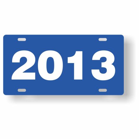 ABS Plastic Year Plate (2013) (Blue/White)