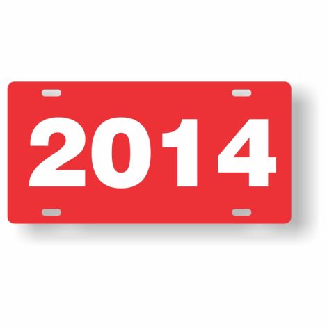 ABS Plastic Year Plate (2014) (Red/White)