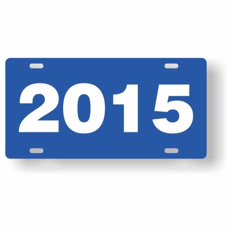 ABS Plastic Year Plate (2015) (Blue/White)