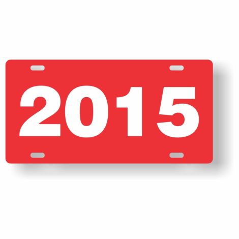 ABS Plastic Year Plate (2015) (Red/White)