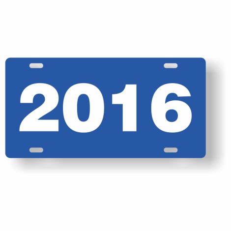 ABS Plastic Year Plate (2016) (Blue/White)