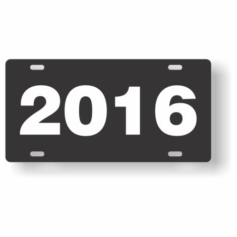 ABS Plastic Year Plate (2016) (Black/White)