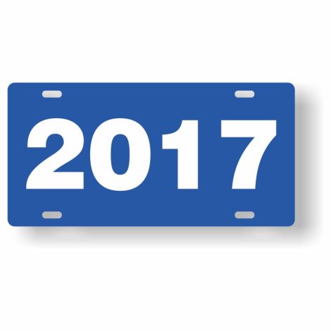 ABS Plastic Year Plate (2017) (Blue/White)