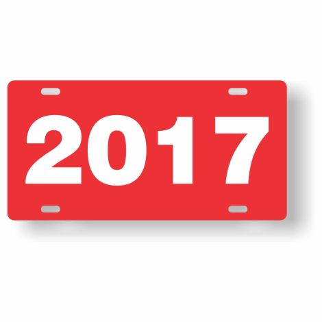 ABS Plastic Year Plate (2017) (Red/White)