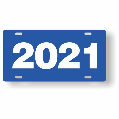 ABS Plastic Year Plate (2021) (Blue/White)